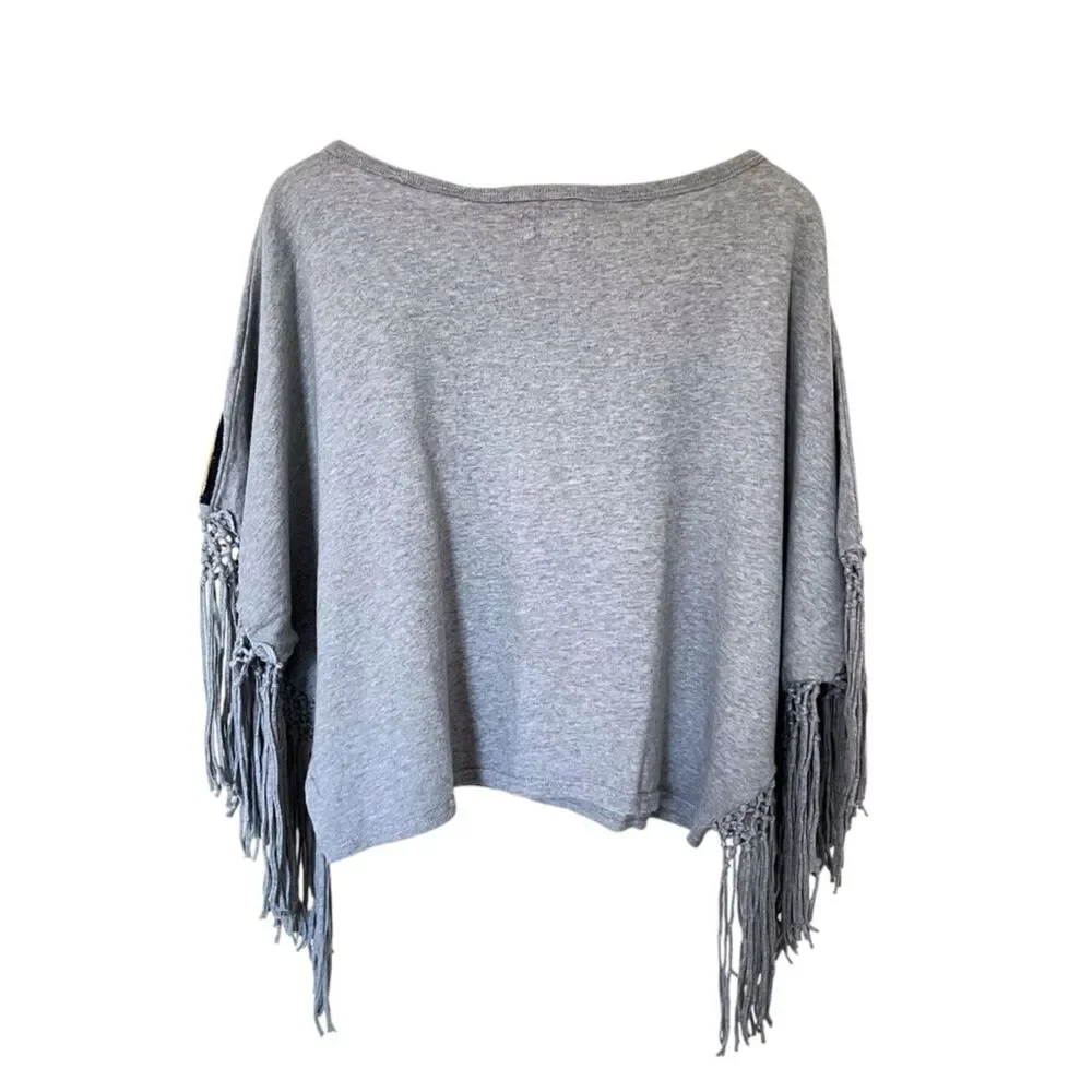 Ralph Lauren Denim & Supply Native American Beaded Fringe Poncho Top - Picture 2 of 5